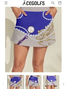 Purple & Cream Printed Mini Skirt